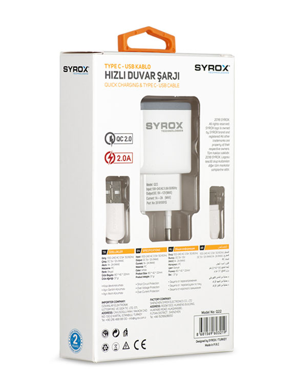 HTC U11+ Plus Uyumlu Şarj Aleti | Syrox Q22