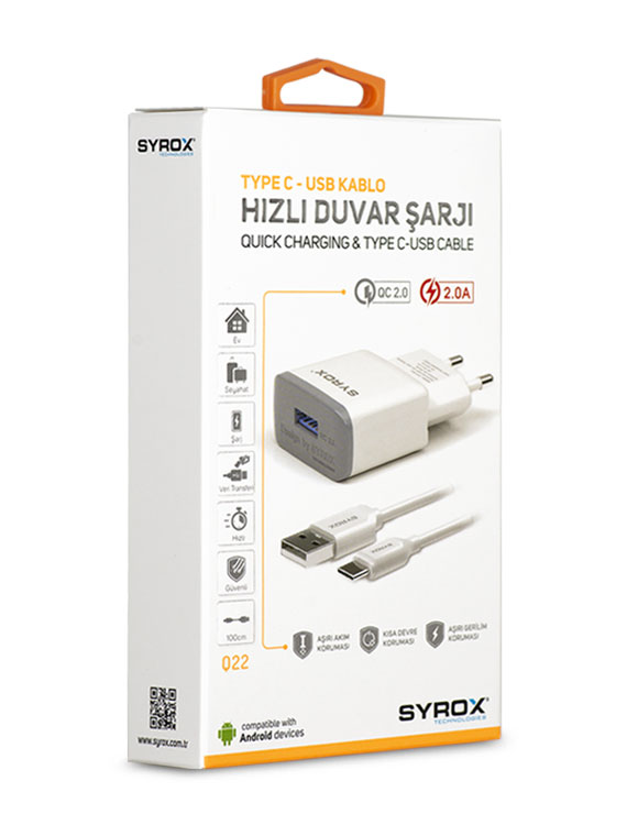 ZTE Axon 9 Pro Uyumlu Şarj Aleti | Syrox Q22