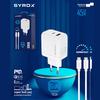 Syrox GAN45T Type-C & USB Giriş Başlık ve Type-C Kablo 45w Quick Şarj Aleti Set