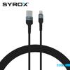 Syrox C135AL USB to Lightning Led Işıklı, 2.4 Hızlı Şarj Kablosu 2.4 Amper Yüksek Kaliteli Örgü Kablo 120cm kablo uzunluğu 