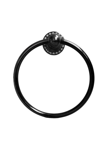 Alp Taşlı Lüks Füme Yuvarlak Havluluk %100 Pirinç Malzeme - mabello