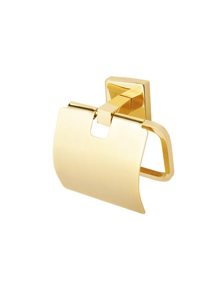 Beril Altın Kapaklı Tuvalet Kağıtlığı Pirinç - mabello