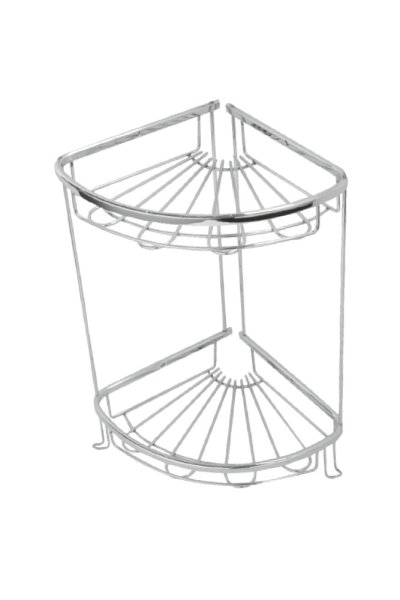 İkili Duş Rafı + Lif Askısı Papatya Pirinç 18x18 - mabello