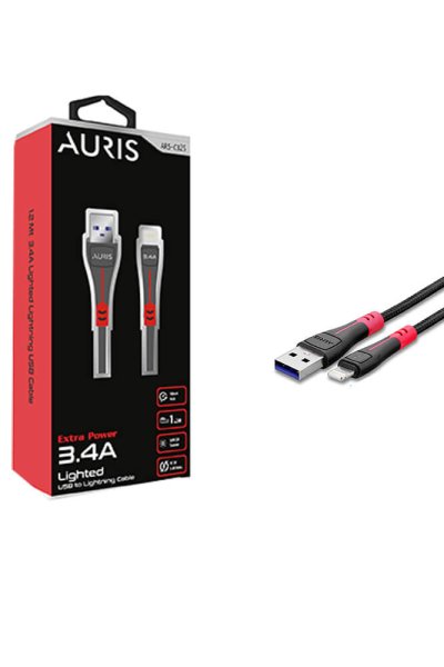 Auris CB25 Lightning Kablo Işıklı 3.4A