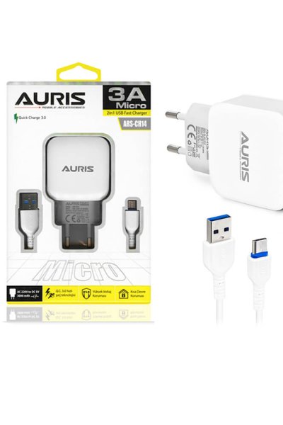Auris CH14 Micro Şarj Seti Fast 3Amper