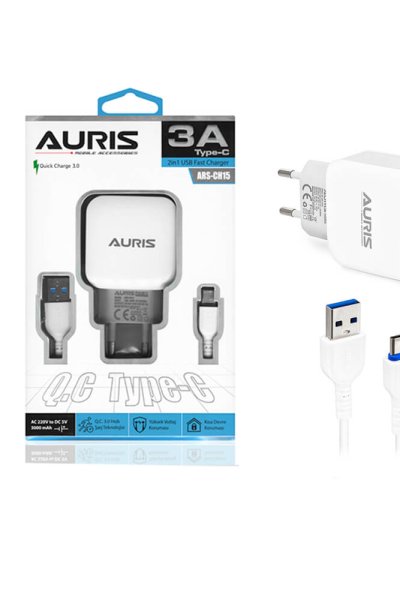 Auris CH15 Hızlı Type-C Şarj Seti  3Amper