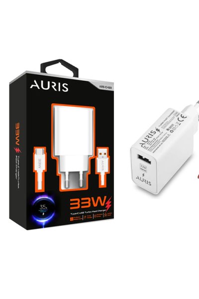 Auris CH33 Type-C Şarj Seti Süper Hızlı  33W