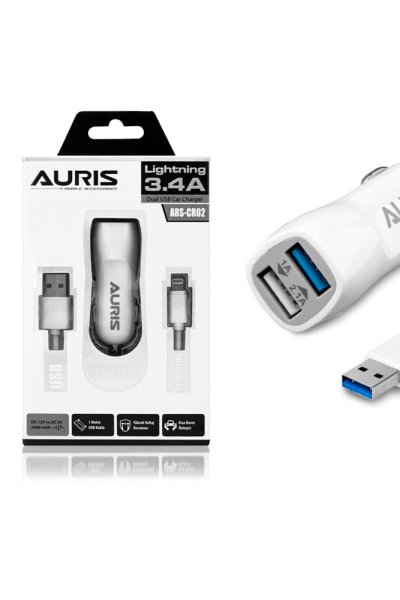 Auris CR02 Lightning Araç Şarj Seti  3.4A
