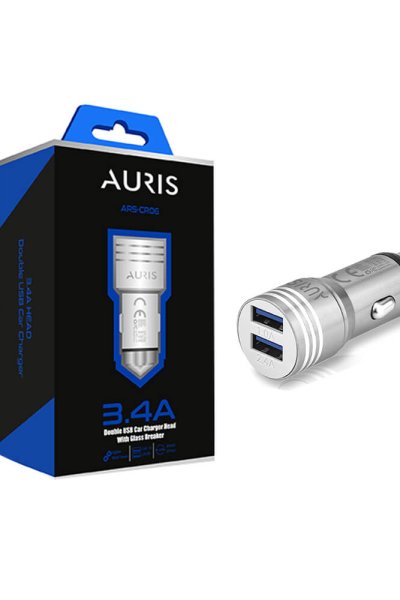 Auris CR06 Metal Araç Şarj Başlığı Kafa 3.4A