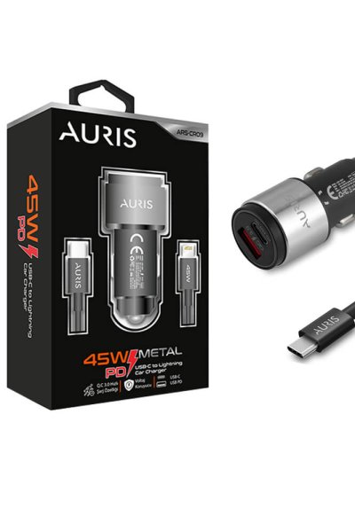 Auris CR09 Lightning PD Araç Şarj Seti 45W