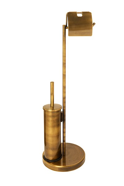 Ayaklı Antik Tuvalet Kağıtlığı + Klozet Fırçası Paslanmaz