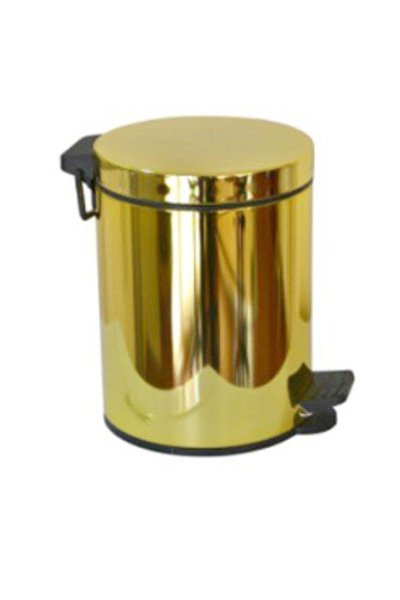 Beril Altın Pedallı Çöp Kovası 5lt Pirinç - mabello