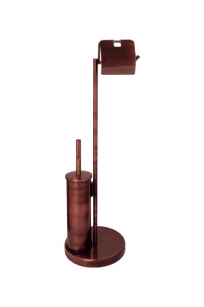 Bakır Ayaklı Tuvalet Kağıtlığı + Klozet Fırçası Paslanmaz Çelik mabello