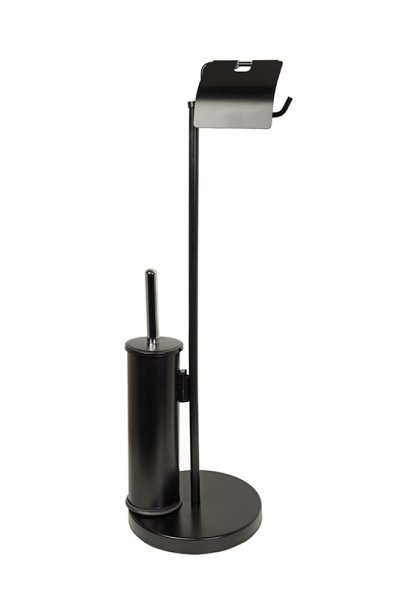 Mabello Siyah Oval Ayaklı Tuvalet Kağıtlığı + Klozet Fırçası