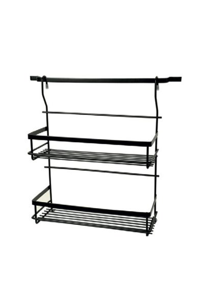 Mabello Siyah 2'li Mutfak Baharatlık Rafı Paslanmaz (Askı Aparatı Hariç)