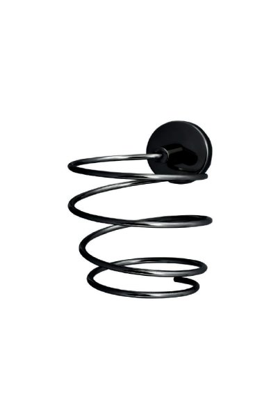 Mabello Rozetli Siyah Saç Kurutma Makinesi Askısı Tutucu Paslanmaz