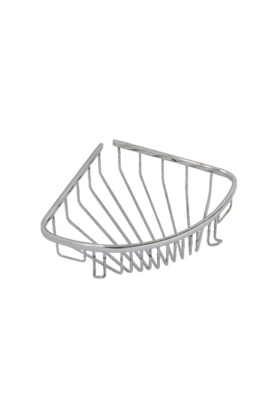 Mabello Pirinç Oval Banyo Köşe, Duş Süngerlik Rafı 18x18cm Paslanmaz Çelik