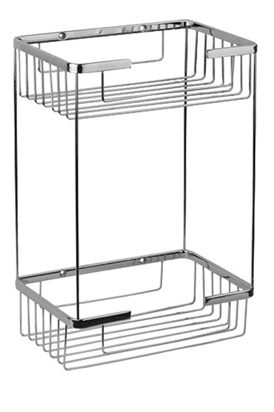 Mabello Pirinç 2'li Kare Süngerlik Rafı 22x15cm Paslanmaz Çelik