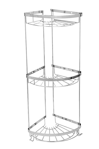 Mabello Eko 3'lü Banyo Köşe, Duş Rafı 18x18cm Paslanmaz Çelik