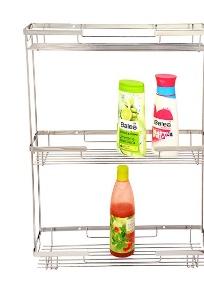 Mabello 3'lü Şampuanlık Rafı 40x11cm Paslanmaz Çelik