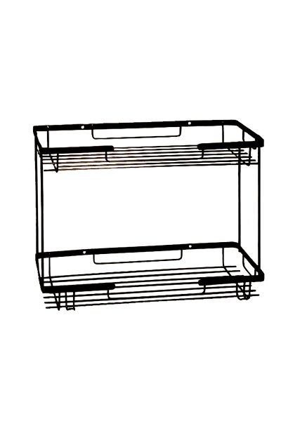 Mabello Siyah 2'li Şampuanlık Rafı 40x11cm Paslanmaz Çelik