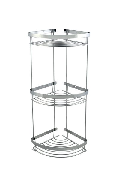 Mabello CA Lüks 3'lü Banyo Köşe, Duş Rafı 20x20cm Paslanmaz Çelik