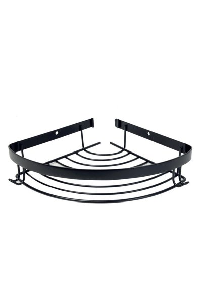 Mabello CA Lüks Siyah Banyo Köşe, Duş Rafı 20x20cm Paslanmaz Çelik