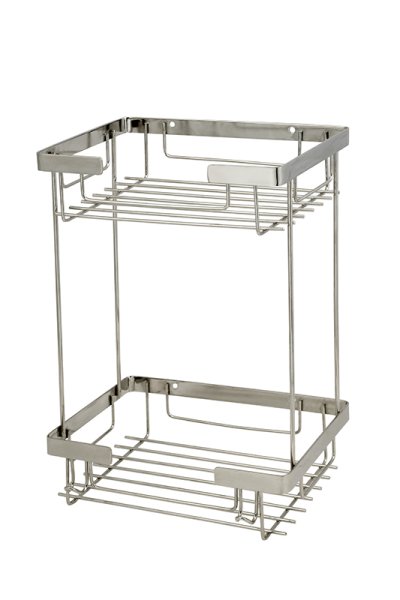 Mabello CA Lüks Kare 2'li Banyo Köşe, Duş Rafı 22x15cm Paslanmaz Çelik