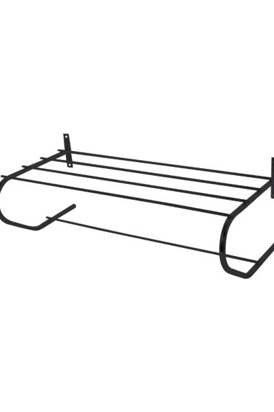 Mabello D Tipi Lamalı Siyah Raf Havluluk Paslanmaz Çelik