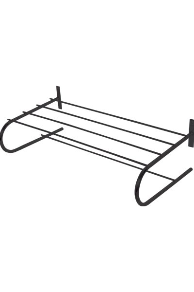 Mabello U Tipi Lamalı Siyah Raf Havluluk Paslanmaz Çelik