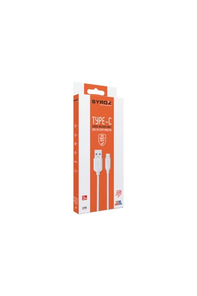 2 Metre Type-C Kablo, Ultra Hızlı Quick 3A. 18W - Syrox C111