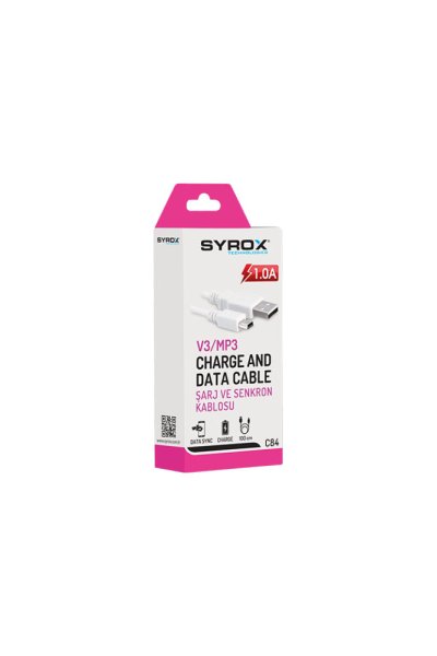 Syrox V3 Şarj Kablosu MP3 Şarj ve Data Kablosu - Syrox C84