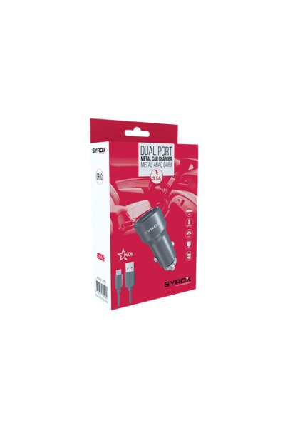 Syrox Araç Şarj Cihazı + Micro USB Şarj Kablosu 3.5A - SYX-CR10