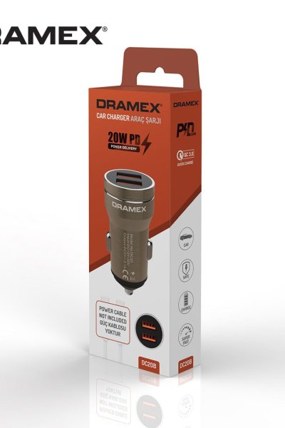 Dramex DC20B Araç Şarj Cihazı  3.1Amper PD20W Çift USB Giriş