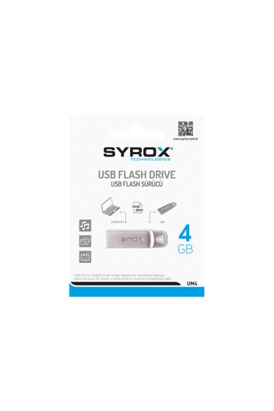 Syrox Metal USB Flash Bellek 4GB, USB 2.0 - SYX UM4