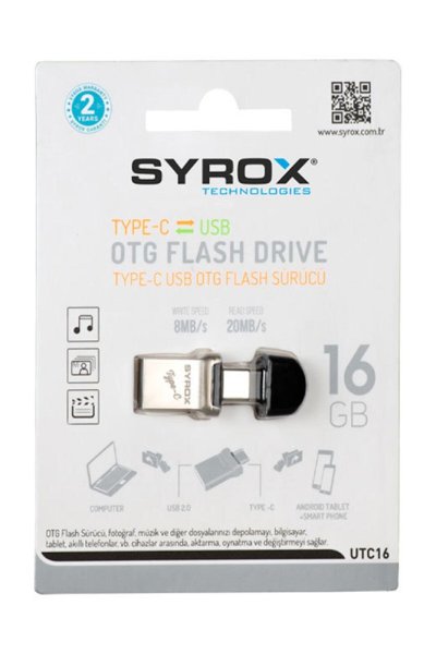Syrox OTG USB Flash Bellek 16GB Type-C - SYX UTC16